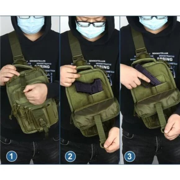 Waterproof Chest Bag, Convertible Backpack Green - Picture 7 of 8